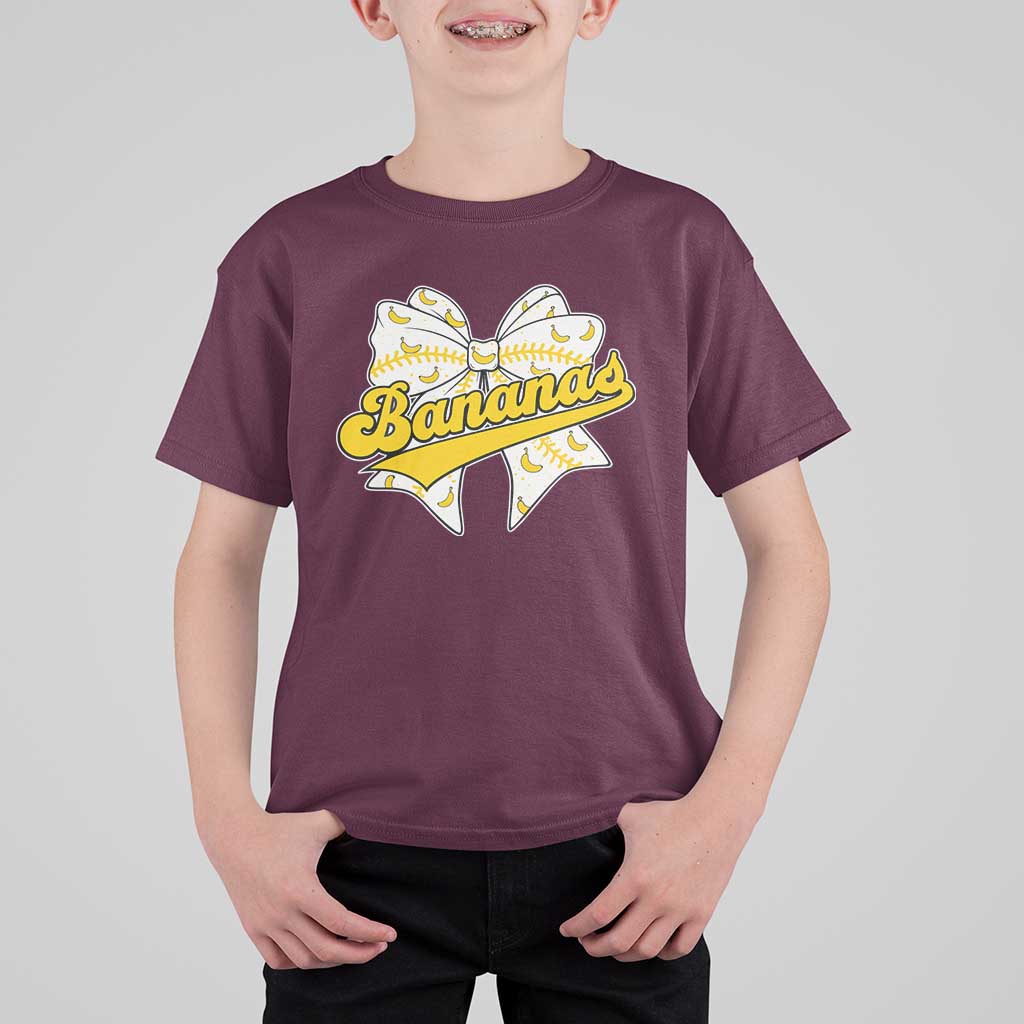 Bananas Coquette Bow T Shirt For Kid Retro Throwback Popular Fruit Humor Banana Classic