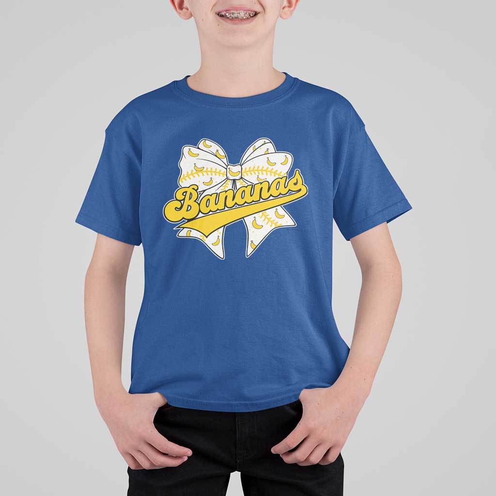 Bananas Coquette Bow T Shirt For Kid Retro Throwback Popular Fruit Humor Banana Classic