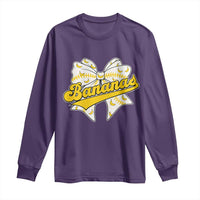 Bananas Coquette Bow Long Sleeve Shirt Retro Throwback Popular Fruit Humor Banana Classic