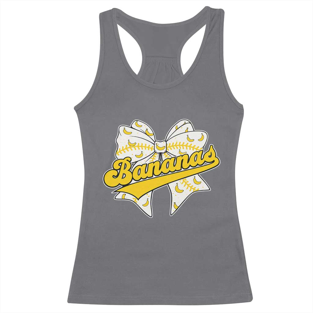 Bananas Coquette Bow Racerback Tank Top Retro Throwback Popular Fruit Humor Banana Classic