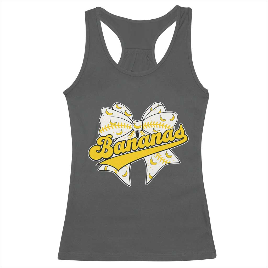 Bananas Coquette Bow Racerback Tank Top Retro Throwback Popular Fruit Humor Banana Classic