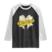Bananas Coquette Bow Raglan Shirt Retro Throwback Popular Fruit Humor Banana Classic