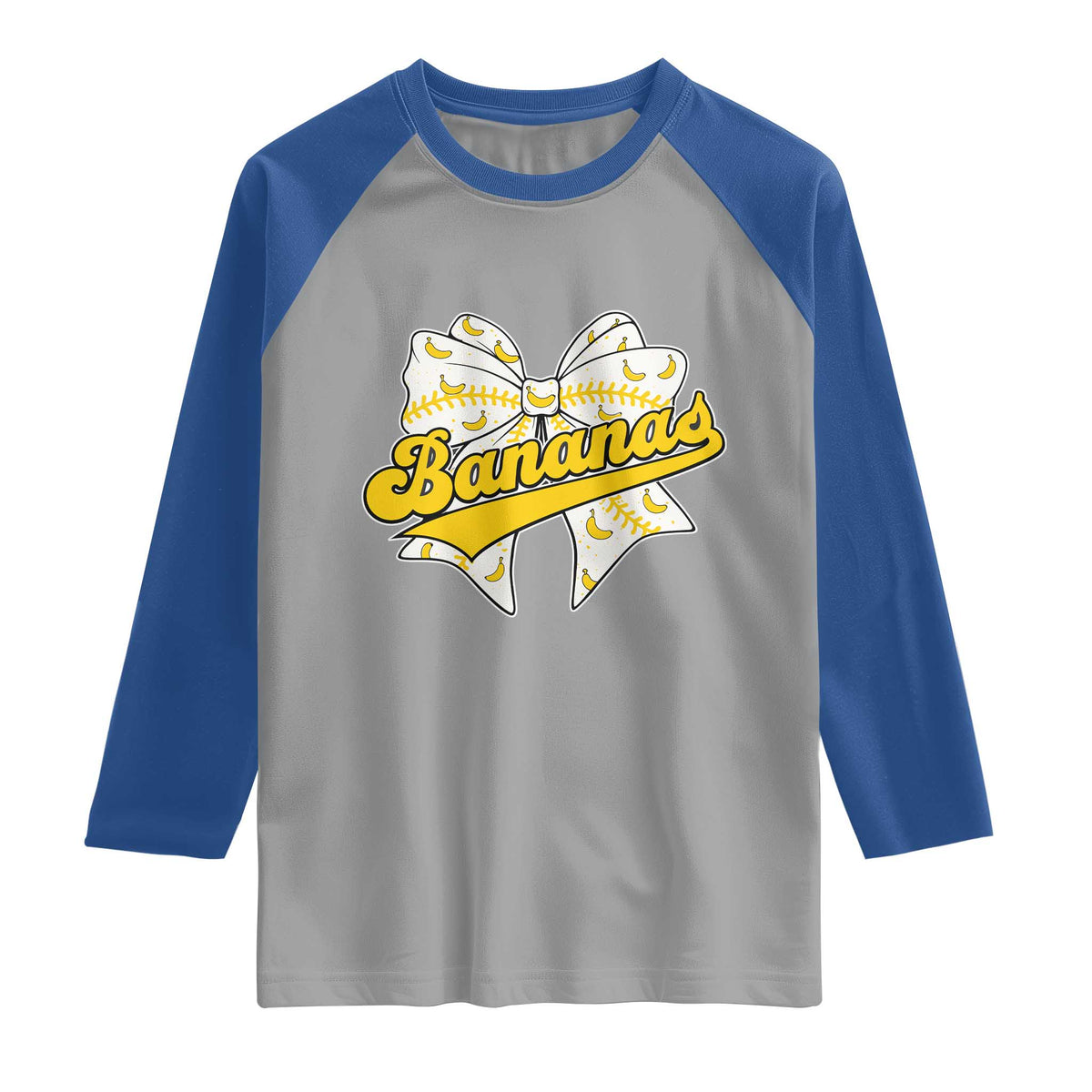 Bananas Coquette Bow Raglan Shirt Retro Throwback Popular Fruit Humor Banana Classic