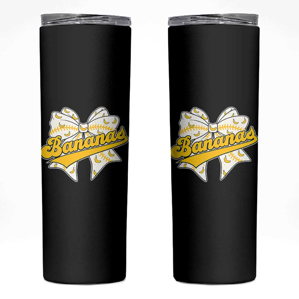 Bananas Coquette Bow Skinny Tumbler Retro Throwback Popular Fruit Humor Banana Classic