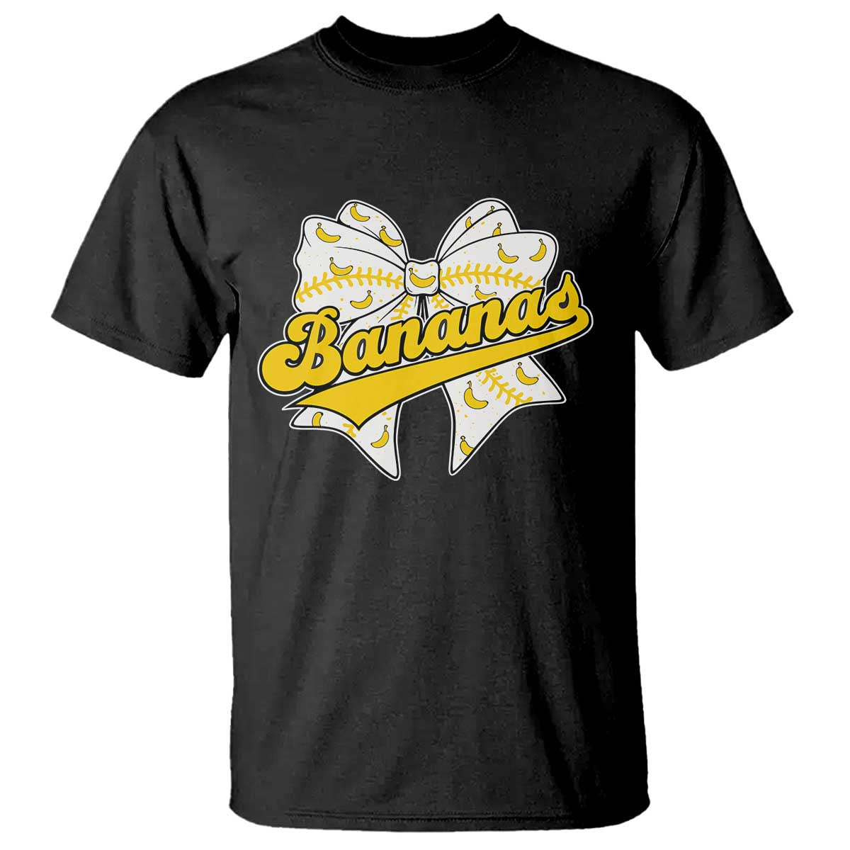Bananas Coquette Bow T Shirt Retro Throwback Popular Fruit Humor Banana Classic