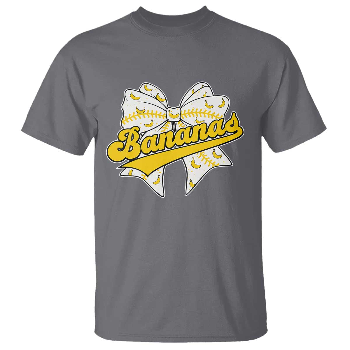 Bananas Coquette Bow T Shirt Retro Throwback Popular Fruit Humor Banana Classic