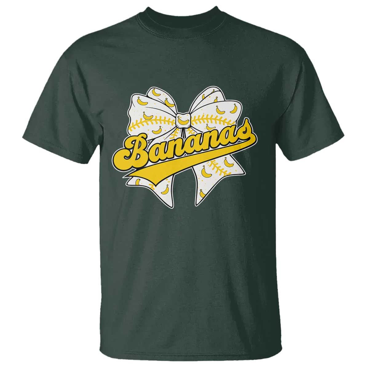 Bananas Coquette Bow T Shirt Retro Throwback Popular Fruit Humor Banana Classic
