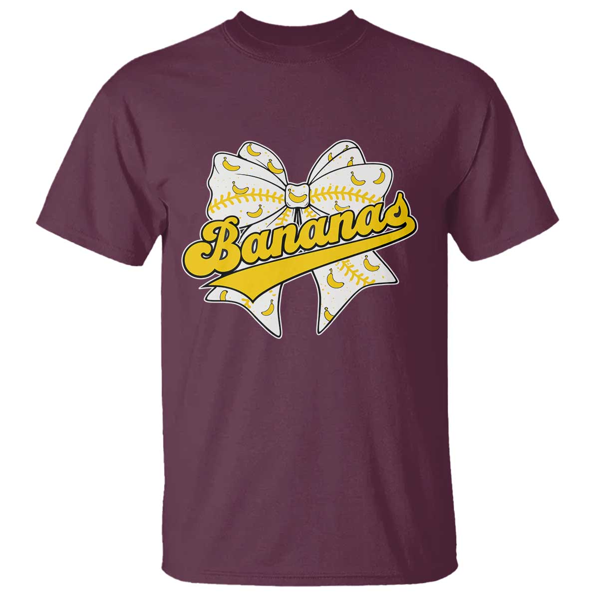 Bananas Coquette Bow T Shirt Retro Throwback Popular Fruit Humor Banana Classic
