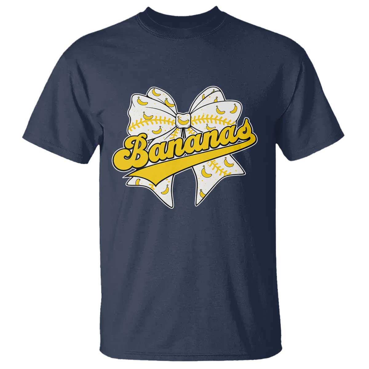 Bananas Coquette Bow T Shirt Retro Throwback Popular Fruit Humor Banana Classic
