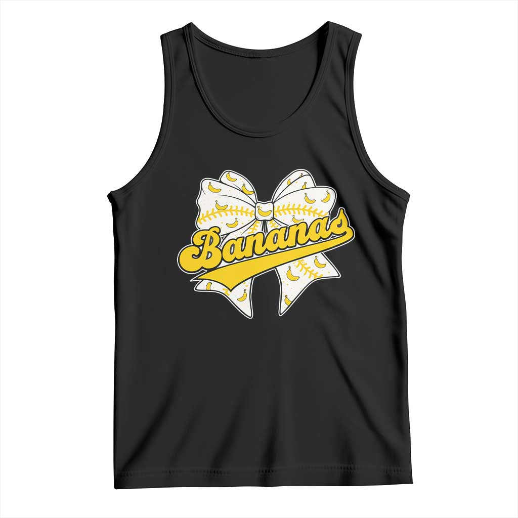 Bananas Coquette Bow Tank Top Retro Throwback Popular Fruit Humor Banana Classic