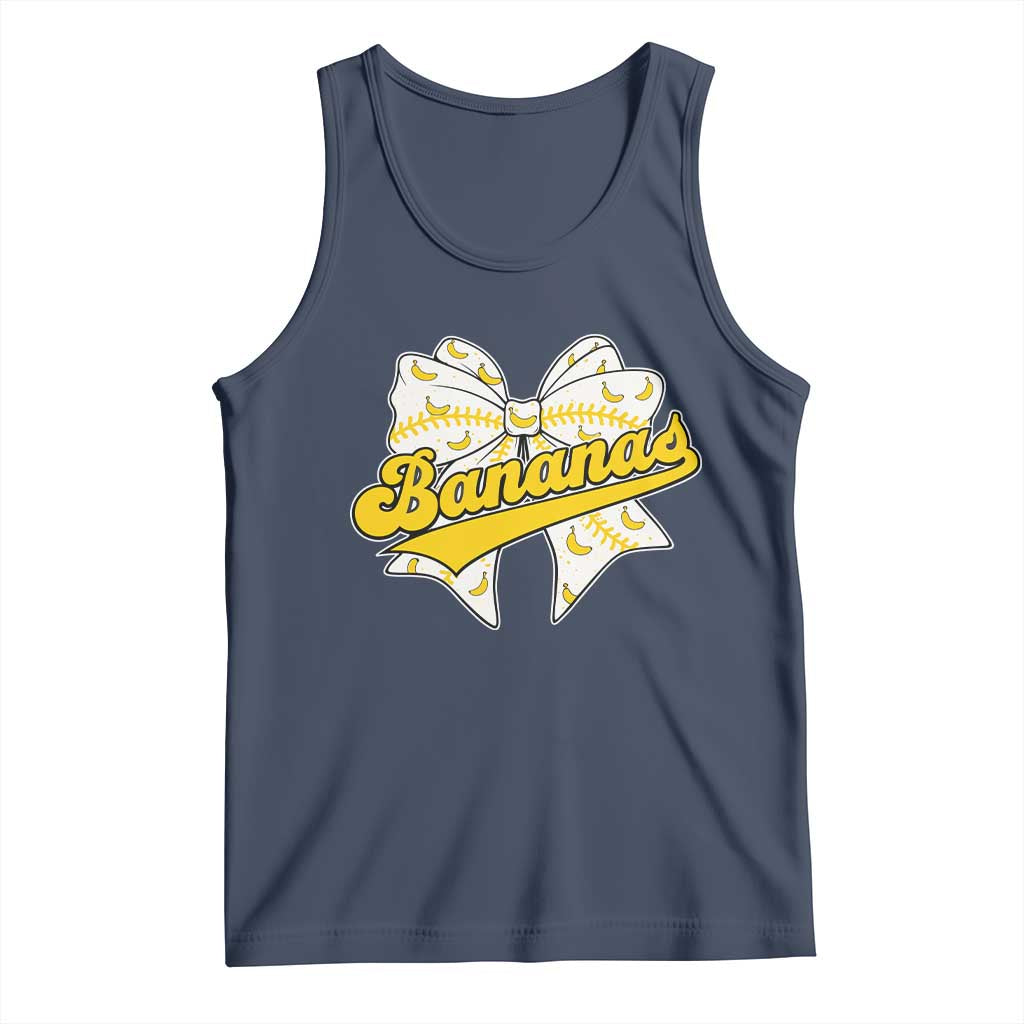 Bananas Coquette Bow Tank Top Retro Throwback Popular Fruit Humor Banana Classic