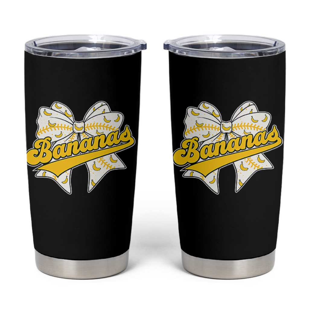 Bananas Coquette Bow Tumbler Cup Retro Throwback Popular Fruit Humor Banana Classic