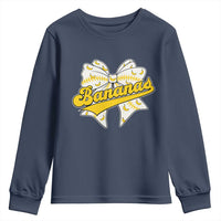 Bananas Coquette Bow Youth Sweatshirt Retro Throwback Popular Fruit Humor Banana Classic