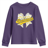Bananas Coquette Bow Youth Sweatshirt Retro Throwback Popular Fruit Humor Banana Classic