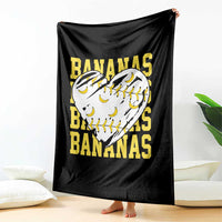 Retro Bananas Throw Blanket Vintage Baseball Heart Graphic Game Day Gifts