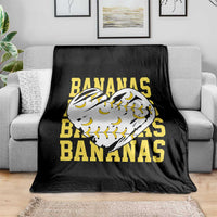 Retro Bananas Throw Blanket Vintage Baseball Heart Graphic Game Day Gifts