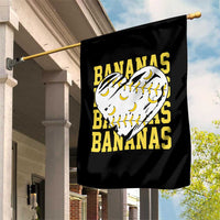 Retro Bananas Garden Flag Vintage Baseball Heart Graphic Game Day Gifts