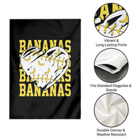 Retro Bananas Garden Flag Vintage Baseball Heart Graphic Game Day Gifts