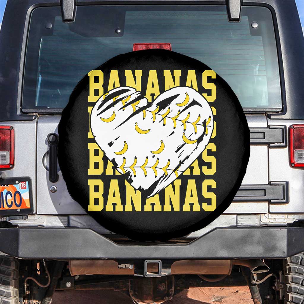 Retro Bananas Spare Tire Cover Vintage Baseball Heart Graphic Game Day Gifts