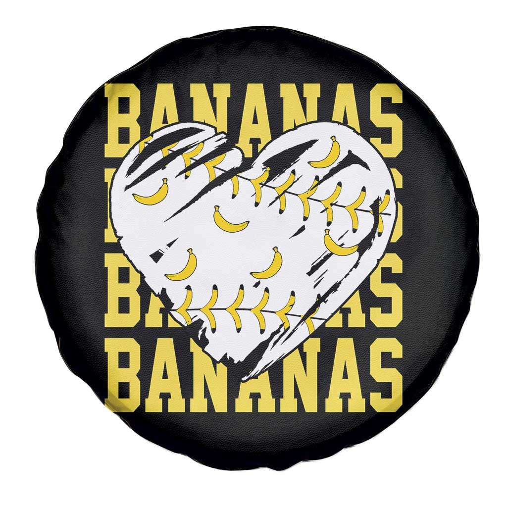 Retro Bananas Spare Tire Cover Vintage Baseball Heart Graphic Game Day Gifts