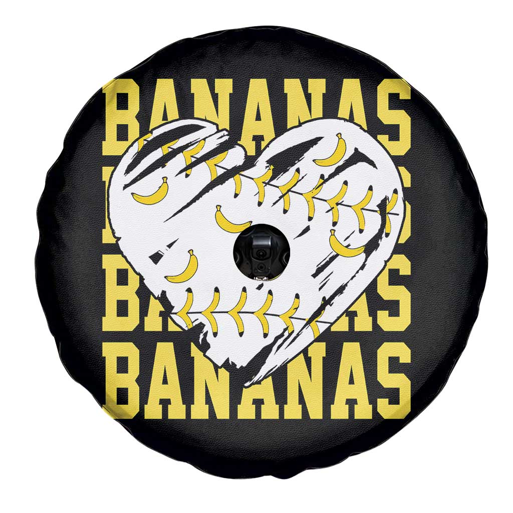 Retro Bananas Spare Tire Cover Vintage Baseball Heart Graphic Game Day Gifts