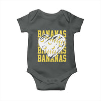 Retro Bananas Baby Onesie Vintage Baseball Heart Graphic Game Day Gifts