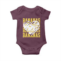Retro Bananas Baby Onesie Vintage Baseball Heart Graphic Game Day Gifts