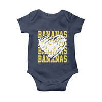 Retro Bananas Baby Onesie Vintage Baseball Heart Graphic Game Day Gifts