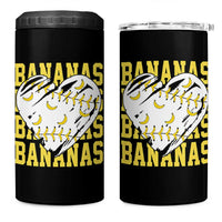 Retro Bananas 4 in 1 Can Cooler Tumbler Vintage Baseball Heart Graphic Game Day Gifts