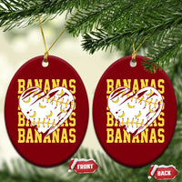 Retro Bananas Ceramic Ornament Vintage Baseball Heart Graphic Game Day Gifts