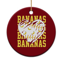 Retro Bananas Ceramic Ornament Vintage Baseball Heart Graphic Game Day Gifts