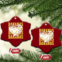 Retro Bananas Ceramic Ornament Vintage Baseball Heart Graphic Game Day Gifts
