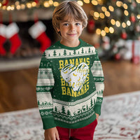 Retro Bananas Ugly Christmas Sweater Vintage Baseball Heart Graphic Game Day Gifts