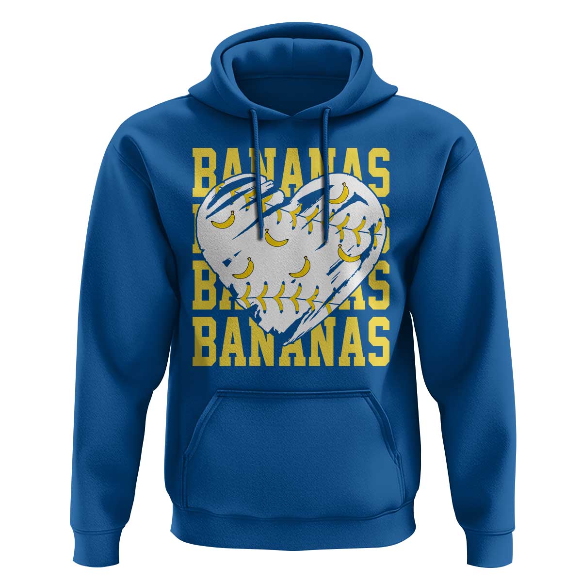 Retro Bananas Hoodie Vintage Baseball Heart Graphic Game Day Gifts