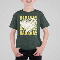 Retro Bananas T Shirt For Kid Vintage Baseball Heart Graphic Game Day Gifts