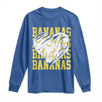 Retro Bananas Long Sleeve Shirt Vintage Baseball Heart Graphic Game Day Gifts