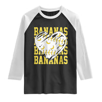 Retro Bananas Raglan Shirt Vintage Baseball Heart Graphic Game Day Gifts