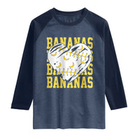 Retro Bananas Raglan Shirt Vintage Baseball Heart Graphic Game Day Gifts
