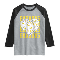 Retro Bananas Raglan Shirt Vintage Baseball Heart Graphic Game Day Gifts