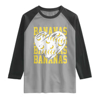 Retro Bananas Raglan Shirt Vintage Baseball Heart Graphic Game Day Gifts
