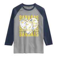 Retro Bananas Raglan Shirt Vintage Baseball Heart Graphic Game Day Gifts