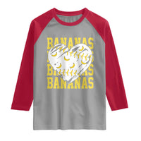 Retro Bananas Raglan Shirt Vintage Baseball Heart Graphic Game Day Gifts