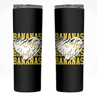 Retro Bananas Skinny Tumbler Vintage Baseball Heart Graphic Game Day Gifts