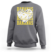 Retro Bananas Sweatshirt Vintage Baseball Heart Graphic Game Day Gifts