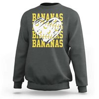 Retro Bananas Sweatshirt Vintage Baseball Heart Graphic Game Day Gifts