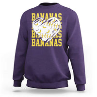 Retro Bananas Sweatshirt Vintage Baseball Heart Graphic Game Day Gifts