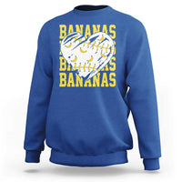 Retro Bananas Sweatshirt Vintage Baseball Heart Graphic Game Day Gifts