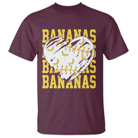 Retro Bananas T Shirt Vintage Baseball Heart Graphic Game Day Gifts