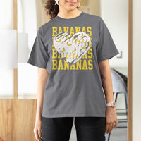 Retro Bananas T Shirt For Women Vintage Baseball Heart Graphic Game Day Gifts
