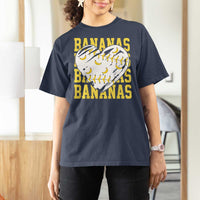 Retro Bananas T Shirt For Women Vintage Baseball Heart Graphic Game Day Gifts